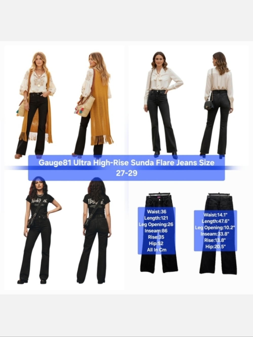 Gauge81 Ultra High-Rise Sunda Flare Jeans Size 27-29